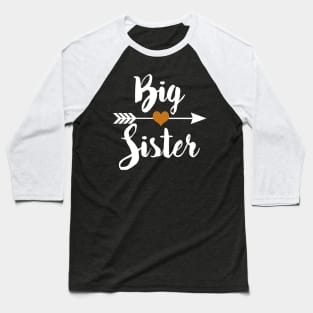 Big Sister Arrow Love White Baseball T-Shirt